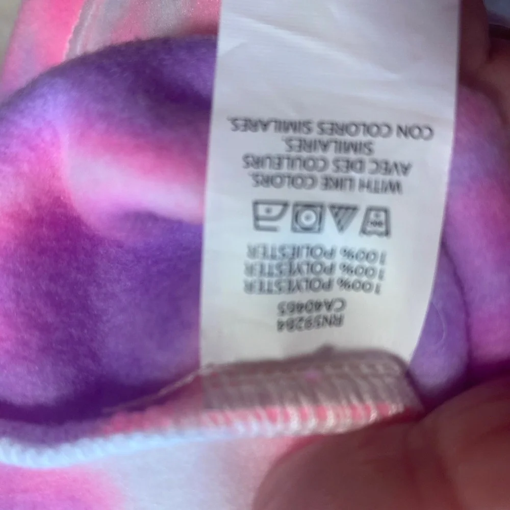 The Childrens Place Girls PinkPurple TieDye Fleece Quarter Zip Pullover Size 5/6